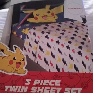 Kids Pokemon 3 Piece Twin Sheet Set
